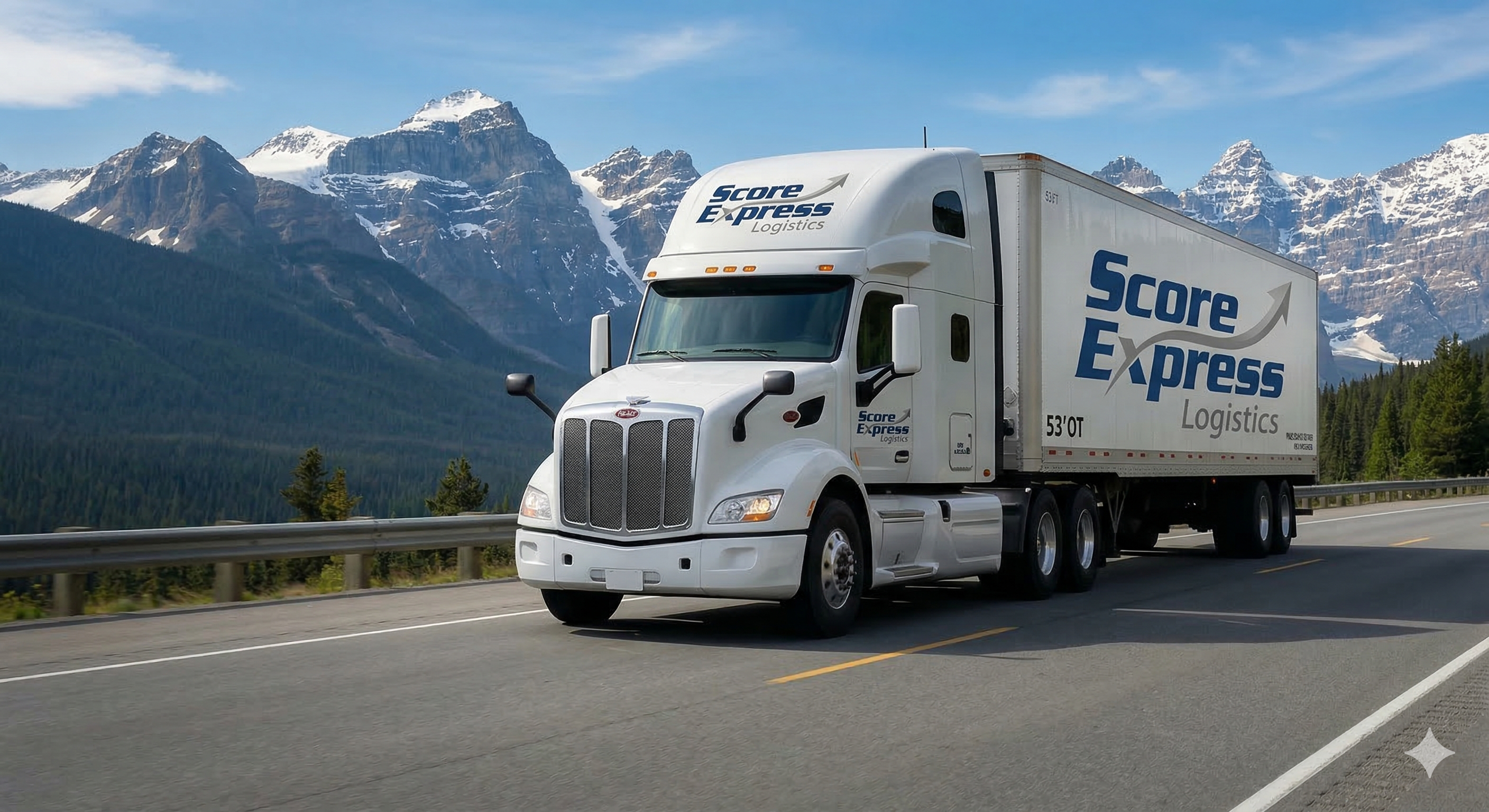 Score Express truck on the highway